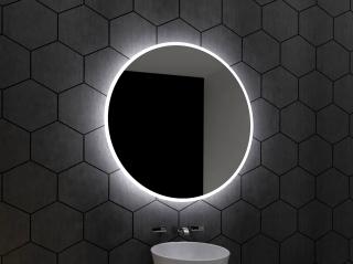 DELPHI zrcadlo s LED osvětlením 120 diod na metr Barva podsvícení zrcadla: studená, Průměr (cm): 80
