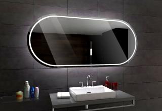 PALERMO zrcadlo s LED osvětlením 120 diod na metr Barva podsvícení zrcadla: dual white s dotykovým vypínačem, Rozměr (cm): 100 x 70