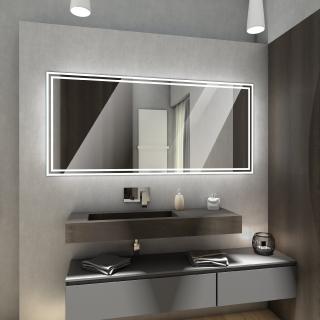WIEDEN zrcadlo s LED osvětlením 120 diod na metr Barva podsvícení zrcadla: dual white s dotykovým vypínačem, Šířka (cm): 150, Výška (cm): 90