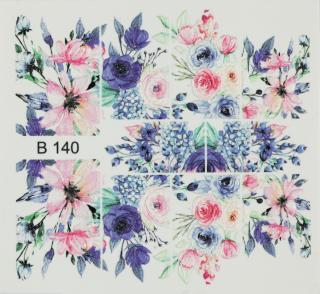 3D Vodolepky Blue Flowers B140