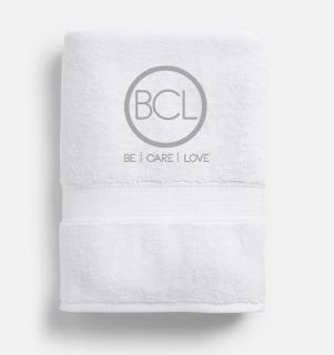 BCL ručník bílý s logem 30x50cm