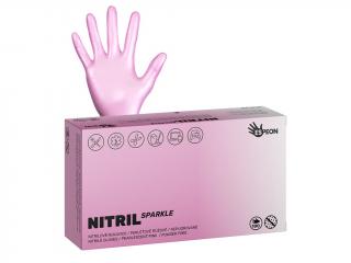 Nitrilové rukavice SPARKLE 100ks - růžové Velikost: L