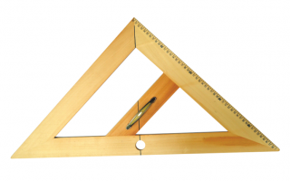 Magnetický rovnoramenný trojúhelník dřevěný 45°, 50 cm