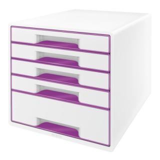 Zásuvkový box Leitz WOW fialový 5 zásuvek