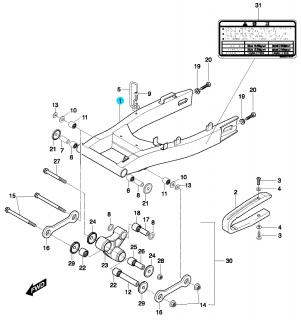 [1] Kyvná vidlice zadní / černá (FIG48) - Hyosung GT 650 N