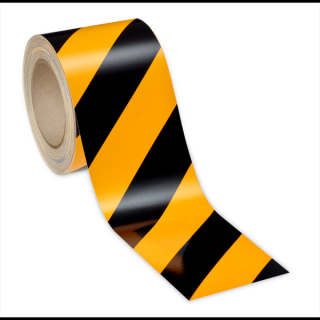 Reflexní páska 3M žluto-černá, DIN 4844, šíře 50 mm