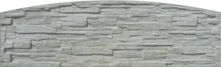 Betonový panel oblouk jednostranný 200x50-66x4,5 cm - štípaný kámen - přírodní