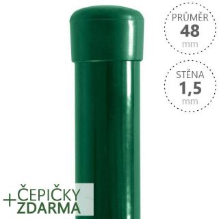 Sloupek Ideal Zn+PVC 48x1,5xrůzné délky, zelený Délka v mm:: 1500 mm