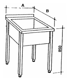 Nerezový dřez a 1 svařovaná vana Hloubka: 700 mm, Rozměr dřezu: 1140/560/270 mm, Šířka: 1280 mm