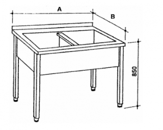 Nerezový dřez a 2 svařované vany Hloubka: 700 mm, Rozměr dřezu: 490/560/270 mm, Šířka: 1100 mm