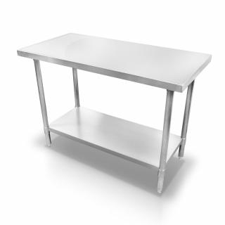 Nerezový pracovní stůl 1200 x 600 mm s policí a trnoží AE1200-60