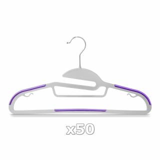 Plastové ramínko na oděvy fialové 50 ks