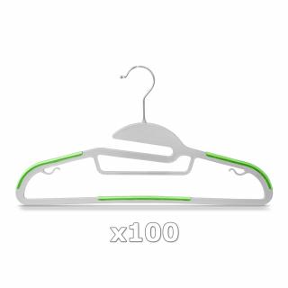 Plastové ramínko na oděvy zelené 100 ks