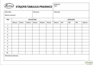 Stájová tabulka pro evidenci prasnice, plastové