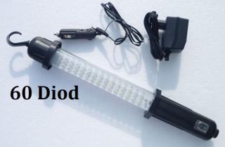 Dílenská pracovní nabíjecí lampa s 60/38 diodami Typ: 60/diod