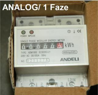 Elektroměr na DIN lištu Typ: 1/F Analogový