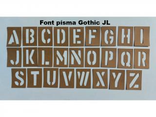 Šablony - lesklá lepenka, abeceda, 26 písmen,Gothic nebo Army Velikost: 100 mm Gothic JL