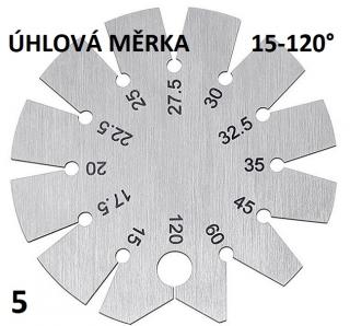 ÚHLOMĚRY měřidla Typ: 5/Úhloměr kapesní 15-120°