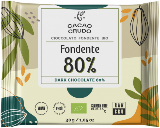 Cacao Crudo - Hořká čokoláda 80%, Raw & Bio 30 g