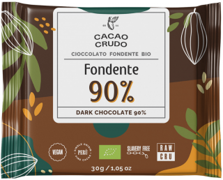 Cacao Crudo - Hořká čokoláda 90%, Raw & Bio 30g