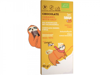 Čokoláda se slaným karamelem, bio, vegan – Super Fudgio, 50 g
