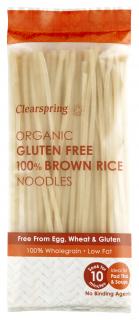 Nudle z hnědé rýže, bezlepkové, bio – Clearspring, 200 g