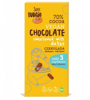 Veganská čokoláda slazená datlemi, bio – Super Fudgio, 80 g