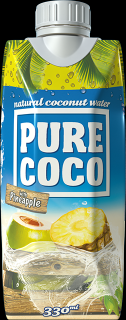 Pure Coco kokosová voda s příchutí ananasu 330 ml