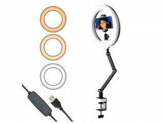 10" Ring Light světlo skládací přenosné se stojanem a držákem telefonu  36W, 2500 lumenů, 3200-5600K, stativ