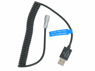 12V QC3.0 (USB 3.0 podpora PD) napájecí kabel pro BMPCC 6K/4K (kroucený)