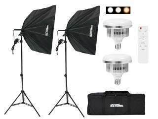 2 x Extra výkonný softbox FT-150 (150W) + stativ a ovladač  7500 luxů, CRI95+, Bowens Softbox, stativy