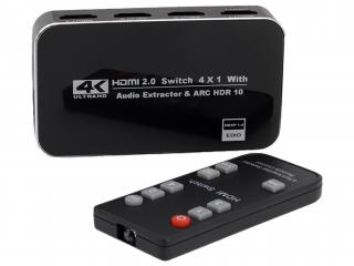 4K HDR HDMI rozbočovač 4x (HDMI splitter)