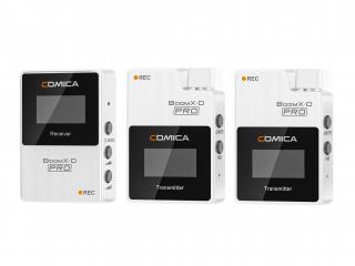 Comica BoomX-D PRO D2 (nová verze) - bezdrátový video mikrofon (bílá)  Nová verze s duplicitním záznamem zvuku