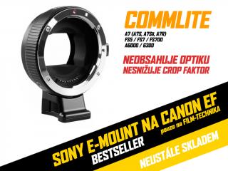 Commlite elektronický adaptér z Canon EF/EF-S na Sony E-mount