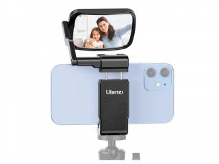 Držák pro smartphony s otočným zrcátkem  Rozpětí svorky je 60-90mm