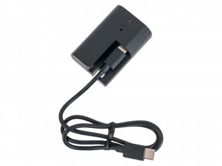 Dummy baterie Canon LP-E6 s USB-C konektorem (odpojovací USB-C koncovka)  Kompatibilní i BMPCC 4K/6K kamerami