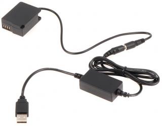 Dummy baterie Panasonic DMW-BLC12 s USB konektorem