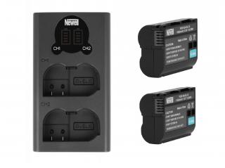Dvoukanálová nabíječka a dvě baterie EN-EL15b Newell DL-USB-C pro Nikon