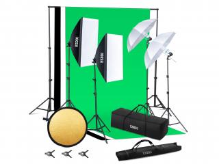 ESDDI Foto video studio set světel, stativů i foto pozadí