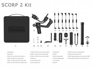 Feiyu SCORP 2 - Gimbal pro bezzrcadlovky a kamery  Nejnovější stabilizátor v roce 2024 Kit Bundle