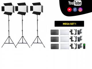 Filmová video světla Viltrox VL-D640T - KIT tří světel, stativů a příslušenství MEGA SET 1