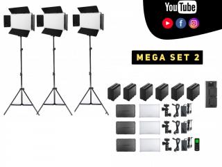 Filmová video světla Viltrox VL-D640T - KIT tří světel, stativů a příslušenství MEGA SET 2
