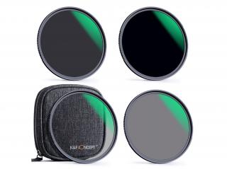 K&F Concept sada 4 pevných Nano-X filtrů ND4/ND8/ND64/ND1000 (58mm)