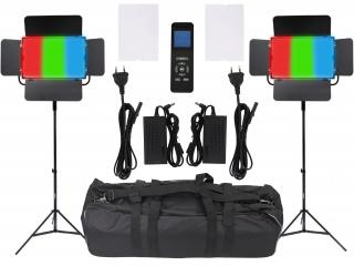 KIT dvou RGB LED panelů Redhead RGB-60  Profesionální světlo s CRI95+ a 6000 lumeny na 1 světlo