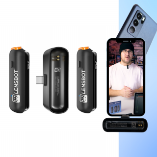 LENSBOT DualMic USB-C 2,4G bezdrátové klopové mikrofony pro smartphone, tablety, počítače