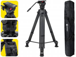 LENSBOT Titan Pro (210cm) + LS-X7 fluidní video hlava  Nosnost přes 20kg - stativ pro nejnáročnější kameramany
