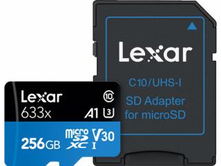 Lexar 633X microSDHC/SDXC (V30) R95/W45 paměťové karty s adaptérem 256GB