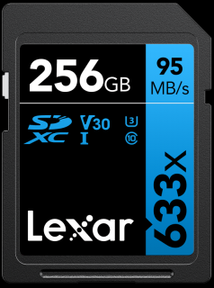 Lexar 633X Pro SDHC/SDXC UHS-I U1/U3 (V30) R95/W45 256GB