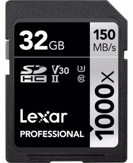 Lexar Pro 1000X SDHC UHS-II U3 (V60) R150/W90 paměťové karty 32GB (V30) R150/W75