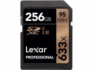 Lexar Pro 633X SDHC/SDXC UHS-I U1/U3 (V30) R95/W45 paměťové karty 256GB